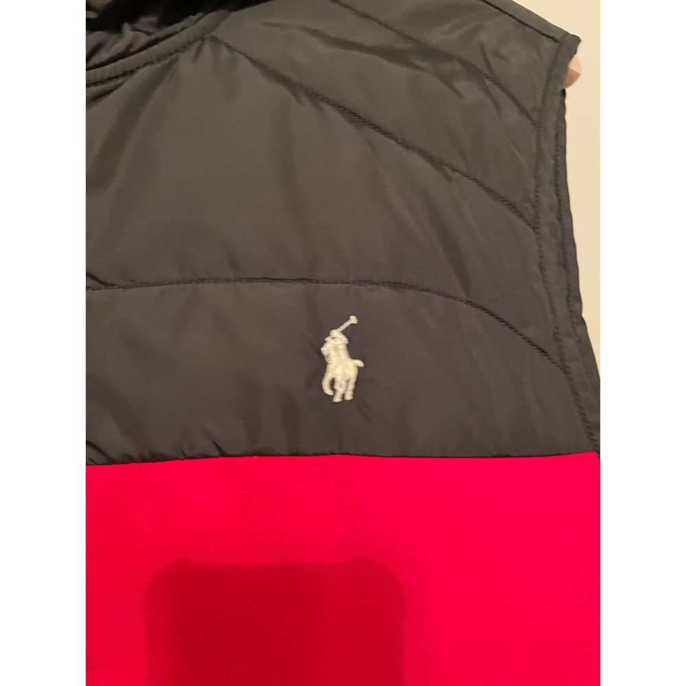 Men’s Polo Ralph Lauren Quilted Hooded vest Red and Black Large - Picture 2 of 7